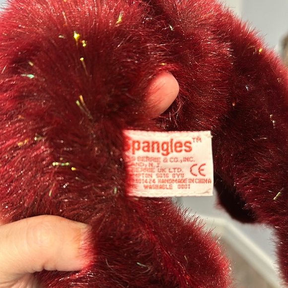 RUSS Spangles Red Teddy Bear 14 Inches Festive Opalescent Fur - Picture 3 of 7